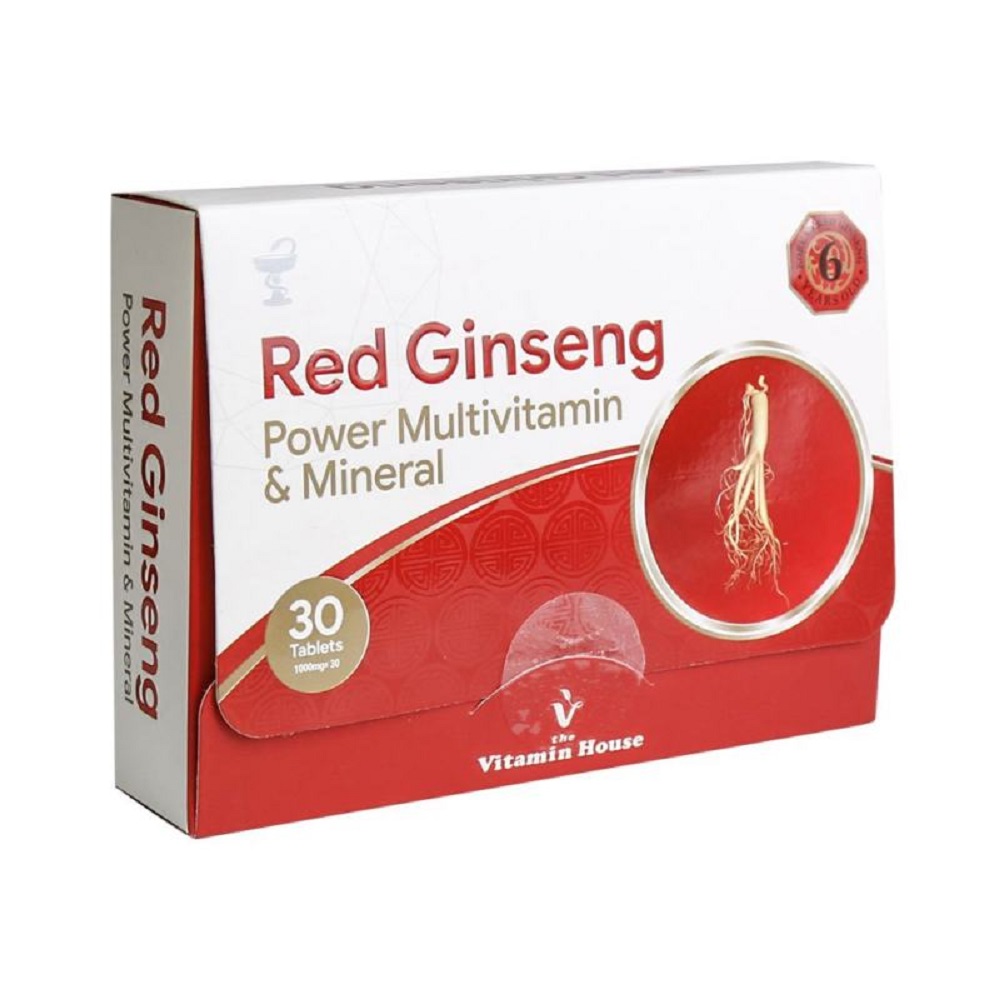 قرص رد جینسینگ پاور مولتی ویتامین و مینرال 30 عددی Vitamin House Red Ginseng Power Multivitamin & Mineral 30 Tablets