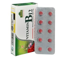 قرص ویتامین B12 آلفا ویتامینز 1000 میکروگرم بسته 30 عددی