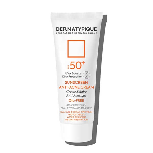 ضد آفتاب و ضد جوش بی رنگ پوست چرب و جوشی SPF50 درماتیپیک 40 میلی لیتر Dermatypique SPF50 Anti-Acne Sunscreen 40 Ml