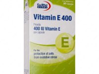 کپسول ژلاتینی ویتامین E 400 واحد یوروویتال خاصیت آنتی اکسیدانی داشته و ضمن تامین ویتامین E مورد نیاز بدن، اثرات مخرب رادیکال‌های آزاد را از بین می‌برد. این محصول از کمبود ویتامین E در بدن جلوگیری می‌کند.