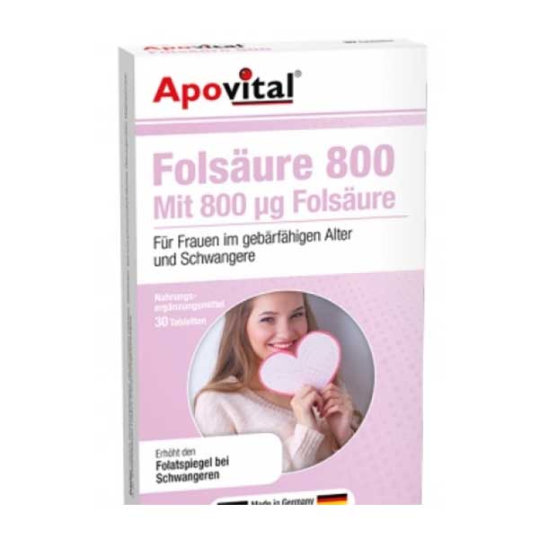فولیک اسید ۸۰۰ آپوویتال 30 عددی Apovital Folsaure 800 30 Tablets