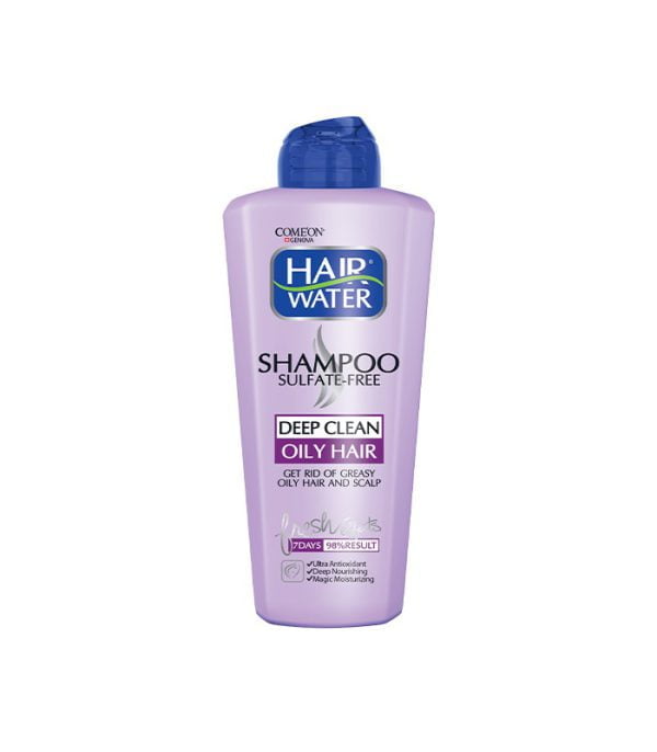 شامپو هیر واتر بدون سولفات کنترل کننده چربی مو و پوست سر کامان مناسب موهای چرب 400 میلی لیتری  COME'ON Hair Water Deep Clean Sulfate-Free Shampoo For Oily Hair 400 ml
