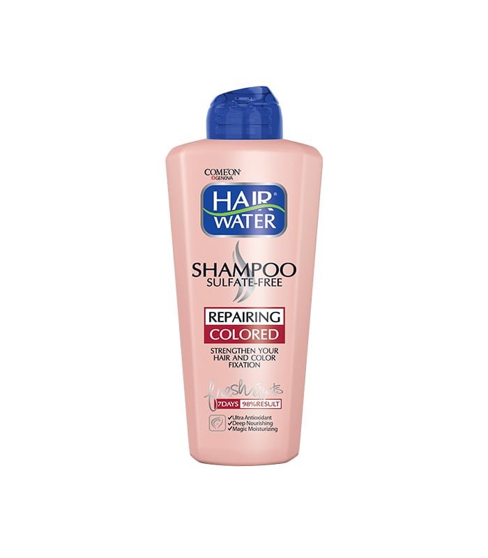 شامپو هیر واتر بدون سولفات ترمیم کننده کامان مناسب موهای رنگ شده، خشک و آسیب دیده 400 میلی لیتری  COME’ON Hair Water Repairing Sulfate-Free Shampoo For Colored Hair 400 ml