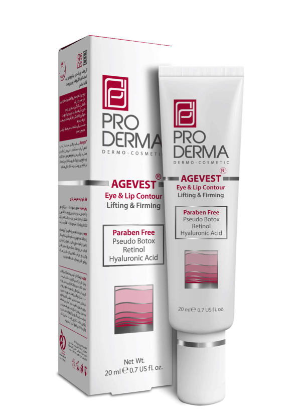 کرم ضد چروک دور چشم و دور لب پرودرما 20 میلی لیتری  Pro Derma Agevest Anti Wrinkle & Anti Aging Eye & Lip Contour Cream 20ml