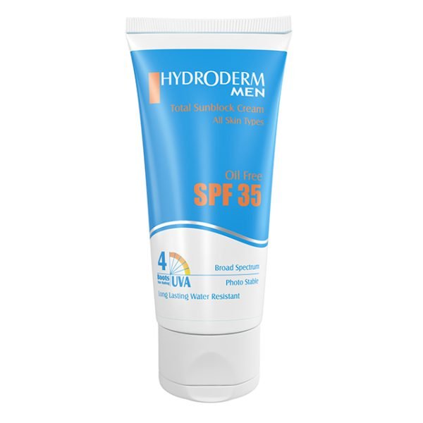 کرم ضد آفتاب آقایان هیدرودرم SPF35 حجم ۵۰ میلی لیتر Hydroderm Total Sunblock Cream SPF35 For Men 50 ml