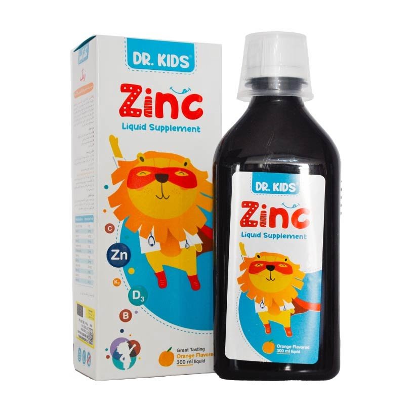 شربت زینک دکتر کیدز 300 میلی لیتری Dr. KIDS Zinc Liquid Supplement 300 ml