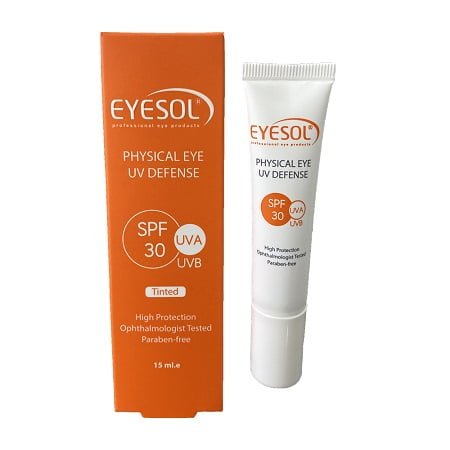 کرم ضد آفتاب دور چشم رنگی SPF30 آیسول Eyesol Physical Eye UV Defense Tinted Cream SPF30