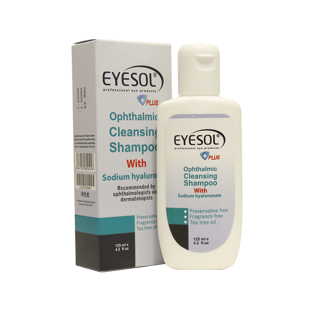 شامپو شستشوی پلک و مژه سدیم هیالورونیت ۱۲۵ میلی لیتر آیسول Eyesol Ophthalmic Cleansing Shampoo 125 ml