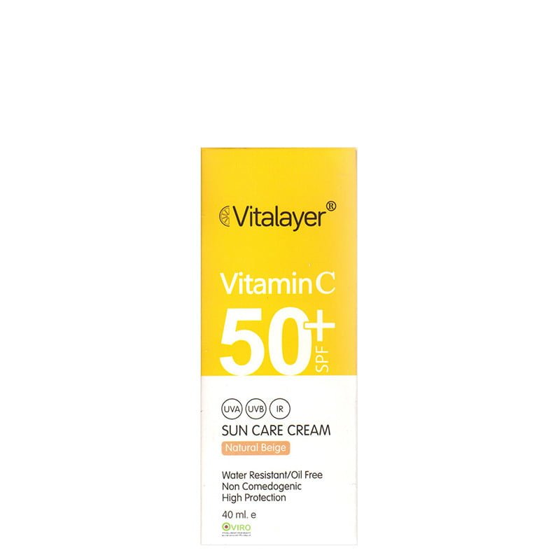 کرم ضد آفتاب رنگی حاوی ویتامین ث بژ روشن ویتالیر Vitalayre Vitamin C Tinted Sun Care Cream