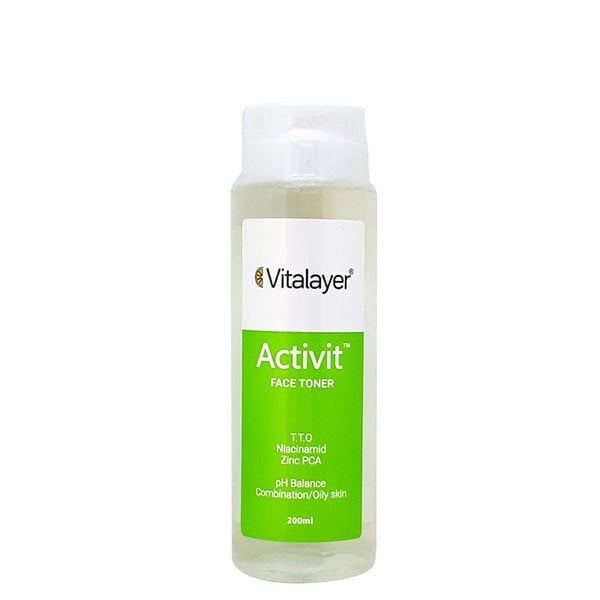 تونر پاک کننده اکتی ویت ویتالیر 200 میل Vitalayer Vitamin C oily skin Toner 200 ml
