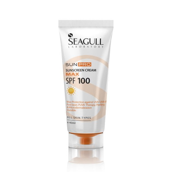 کرم ضدآفتاب بی رنگ SPF 100 سی گل 40 میلی لیتری Seagull Sun Pro SPF 100 Invisible Sunscreen Cream 40ml