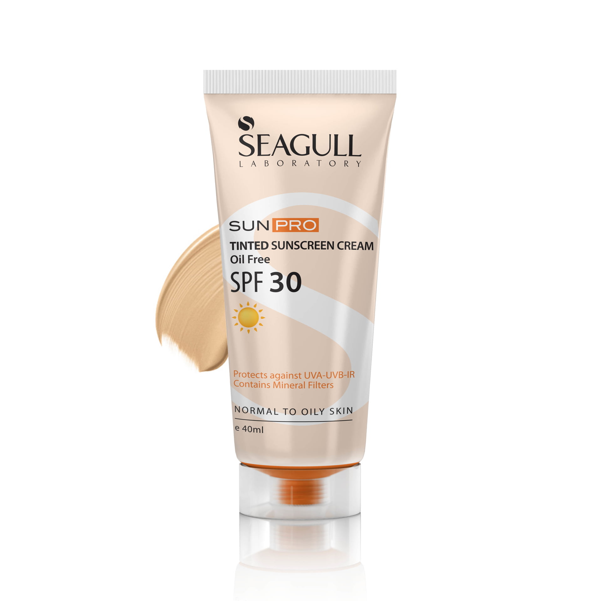 کرم ضد آفتاب رنگی فاقد چربی SPF 30 سی گل 40 میلی لیتری Seagull Sun Pro SPF 30 Oil Free Tinted Sunscreen Moisturizing Cream 40ml