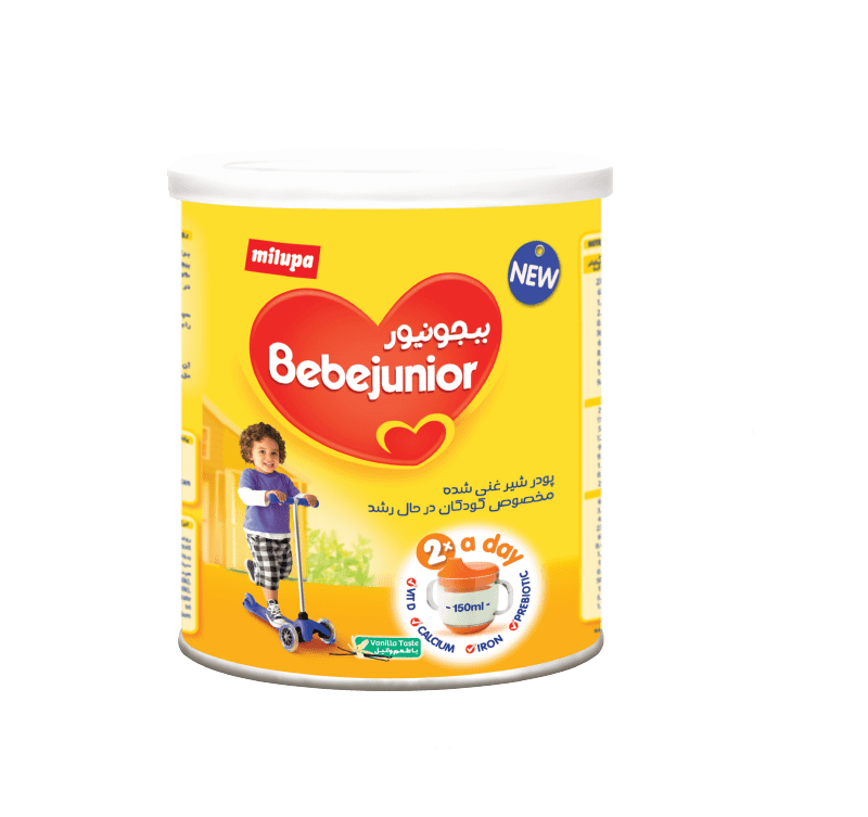 پودر شیر غنی شده ببجونیور میلوپا مخصوص کودکان در حال رشد  400 گرمی Milupa Bebejunior Fortified Milk Powder For Growing Up Children 400 g