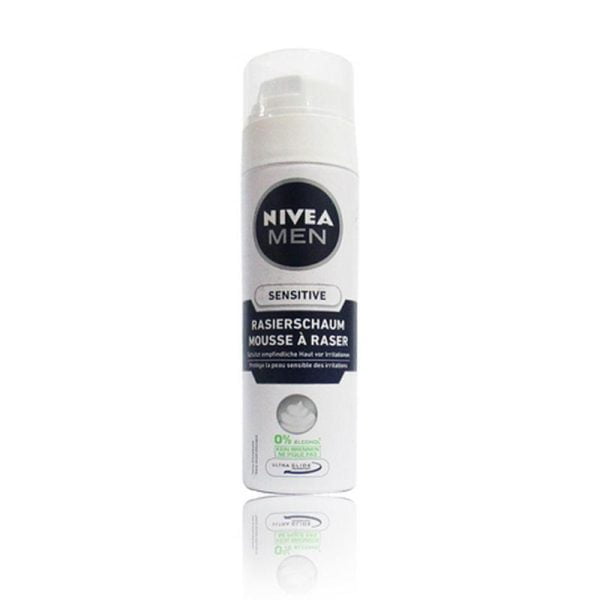 فوم اصلاح پوست حساس بدون الکل-Nivea Sensitive 200ml Shaving Foam