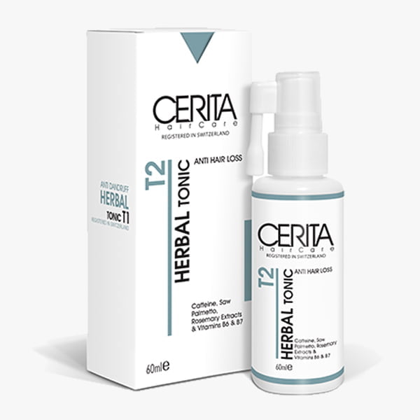 تونیک تقویت کننده موی سر T2 سریتا 60 میلی لیتری Cerita T2 Anti Hair Loss Herbal Tonic 60ml