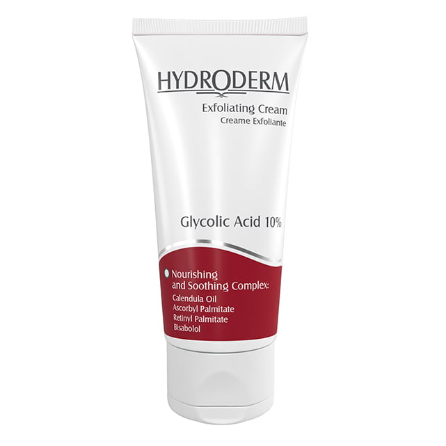 كرم لایه بردار هیدرودرم حاوی 10% اسید گلیكولیک حجم 50 گرم Hydroderm Exfoliating Containing 10% Glycolic Acid Cream 50gr