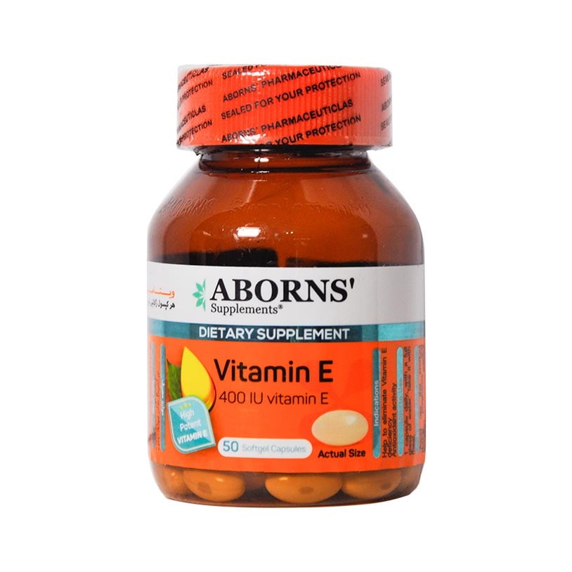 کپسول ویتامین ای 400 واحدی آبورنز 50 عددی Aborns Vitamin E 400 IU 50 Capsules