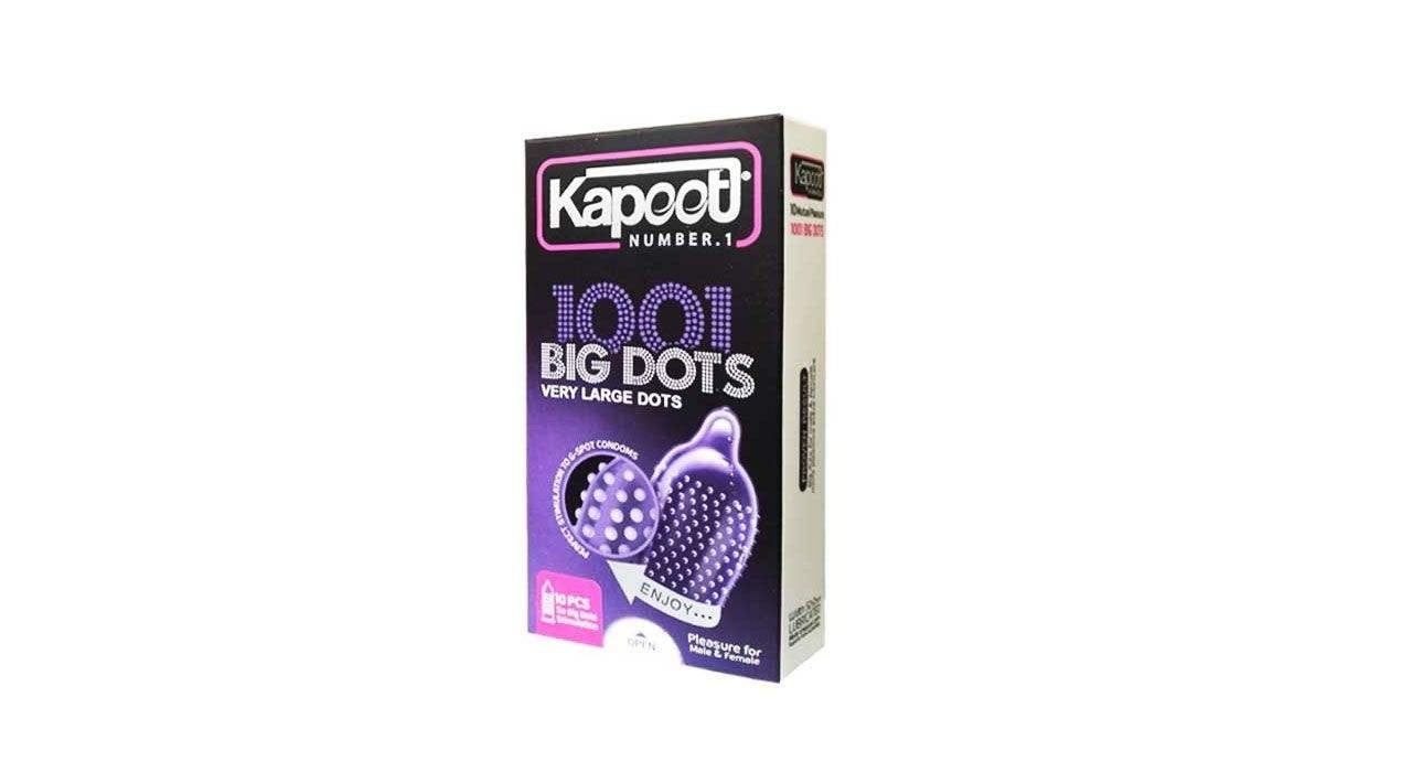 کاندوم کاپوت مدل بیگ داتس 10 عدد Kapoot Big Dots 1001 Candoms 10 Pcs