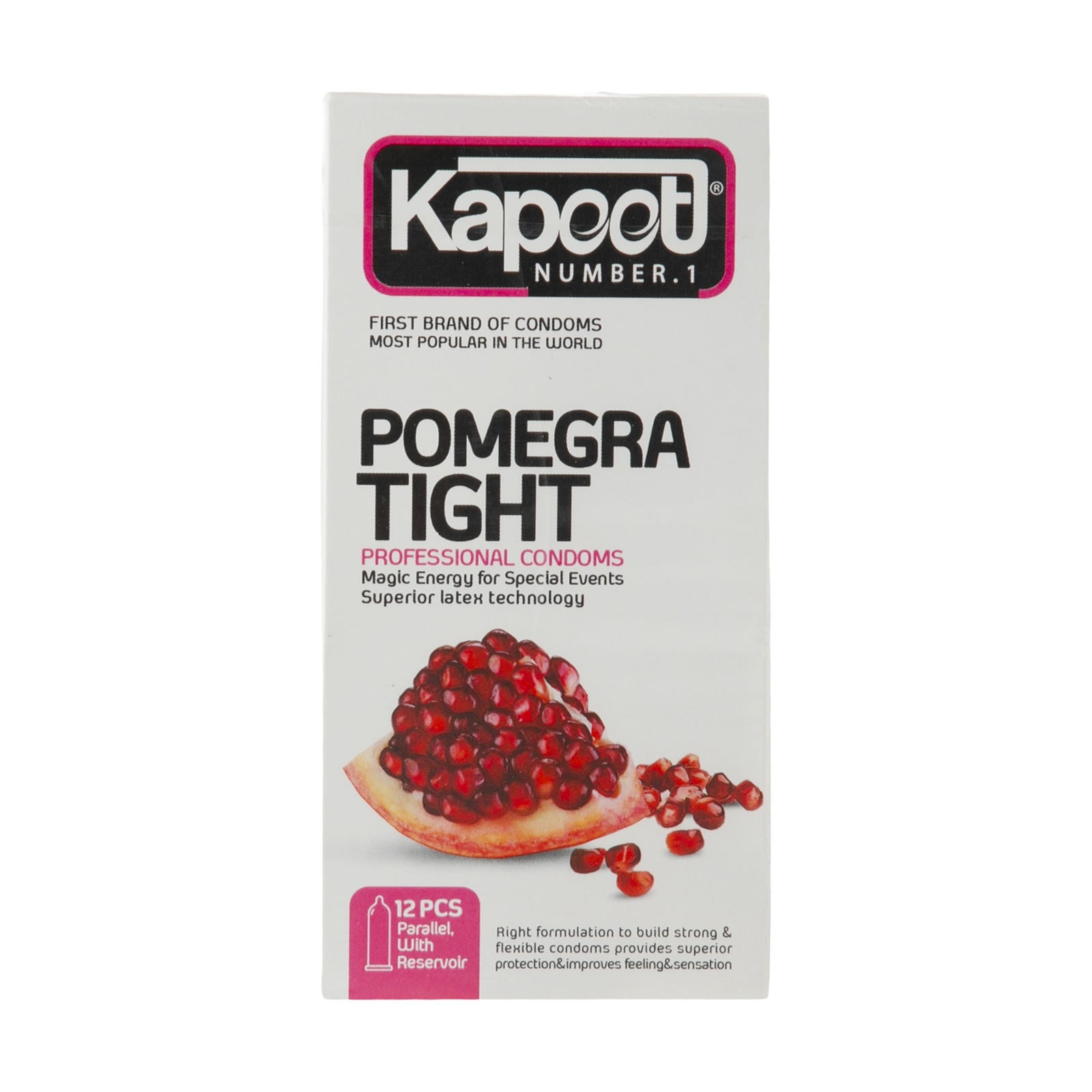 کاندوم کاپوت مدل Pomegra Tight تعداد ۱۲ عدد Kapoot Pomegra Tight Condoms 12 PSC
