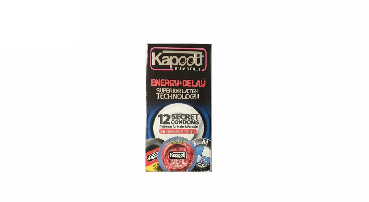 کاندوم انرژی زا و تاخیری کاپوت 12 عدد Kapoot Energy Delay Condoms 12 Pcs