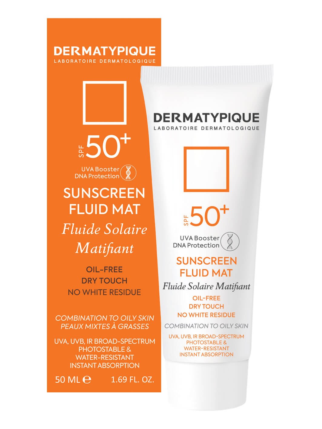ضد آفتاب بی رنگ پوست چرب SPF50 فلویید مت درماتیپیک 50 میلی لیتر   Dermatypique SPF50 Fluid Mat Sunscreen 50 Ml