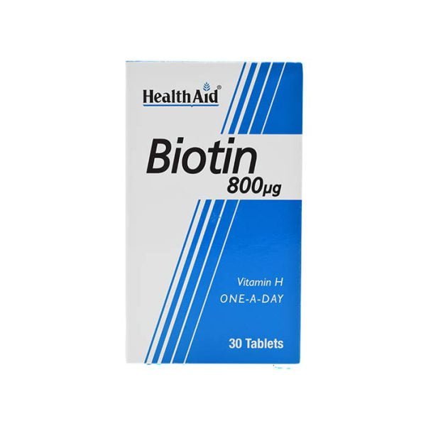 قرص بیوتین 800 میکروگرم هلث اید ۳۰ عددی HealthAid Biotin 800µg 30 Tablets