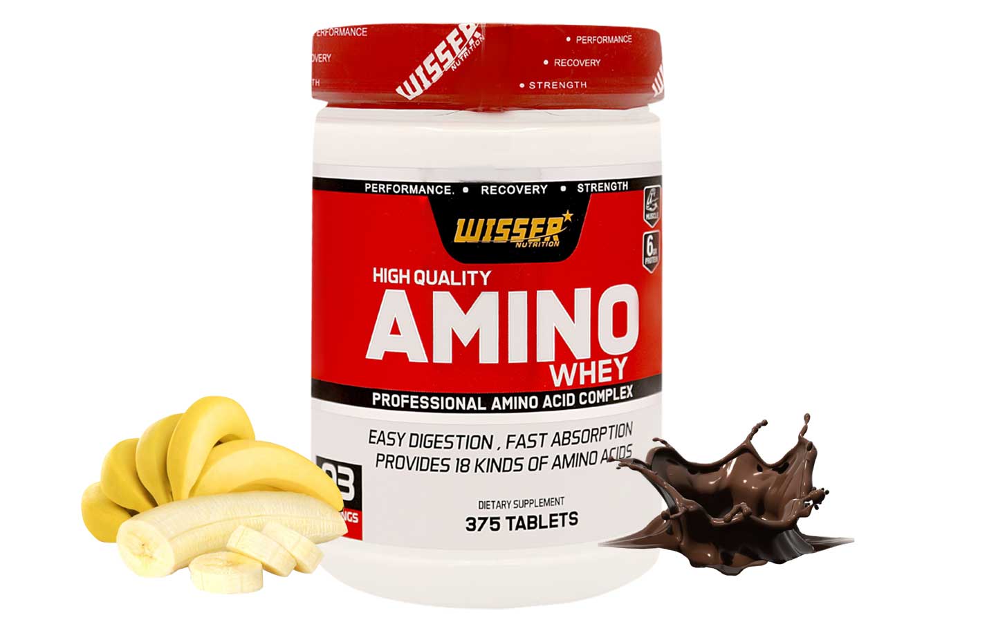 قرص آمینو وی ویثر نوتریشن 375 عددی Wisser Nutrition Amino Whey 375 Tablets
