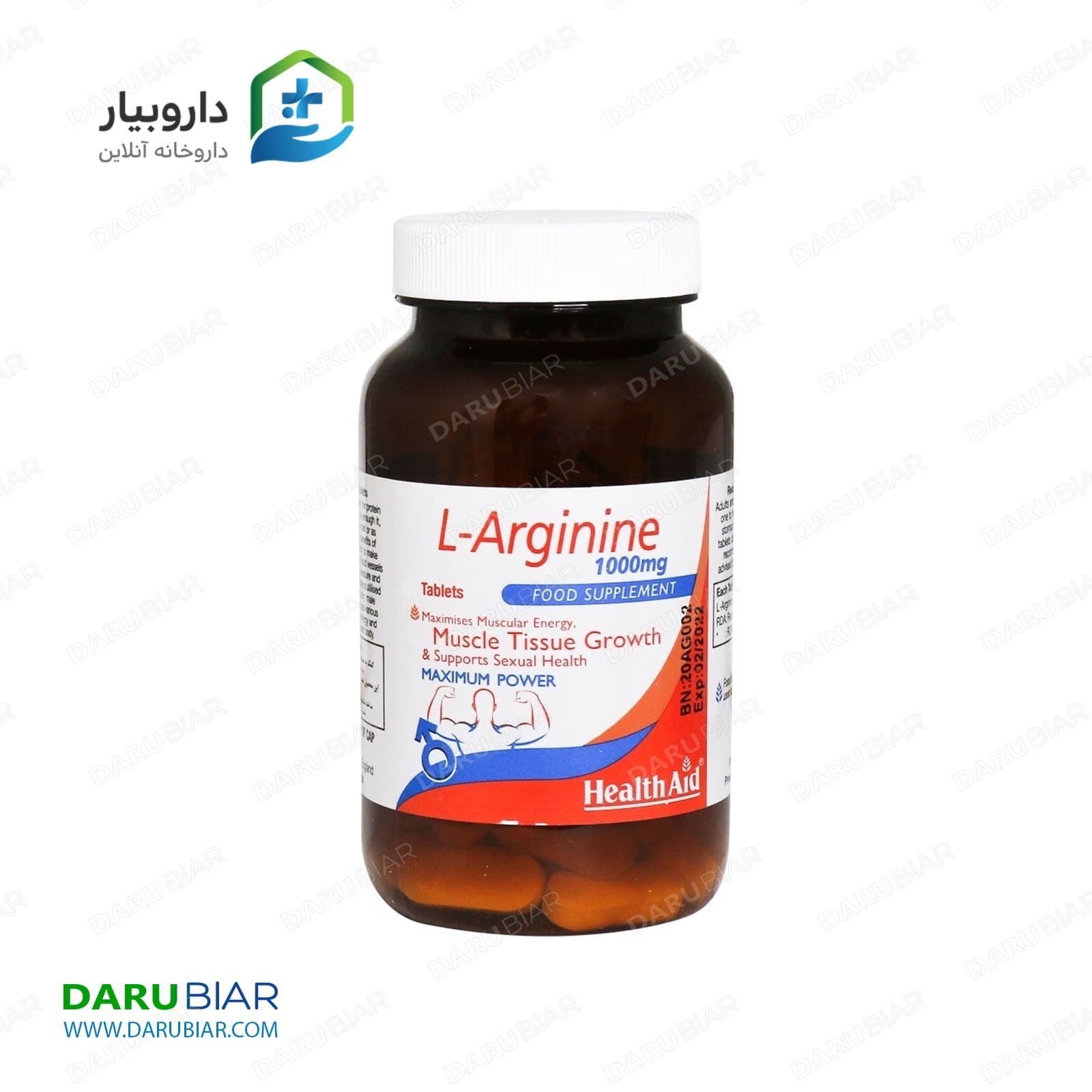 ال آرژنین 1000 میلی گرم هلث اید بسته 30 عدددی HealthAid L-Arginine 1000 mg