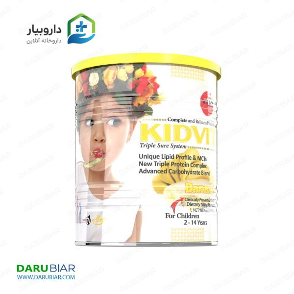 پودر افزایش قد و وزن کودکان بالای 2 سال موزی کیدویت 300 گرمی KIDVIT Weight Gain Dietary Supplement Powder For Children 2-13 Years 300g
