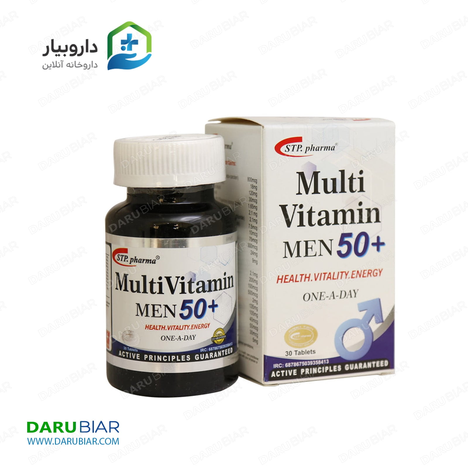 مولتی ویتامین مردان بالای 50 سال اس تی پی فارما 30 عددی STP.pharma MultiVitamin Men 50+ 30 Tablets