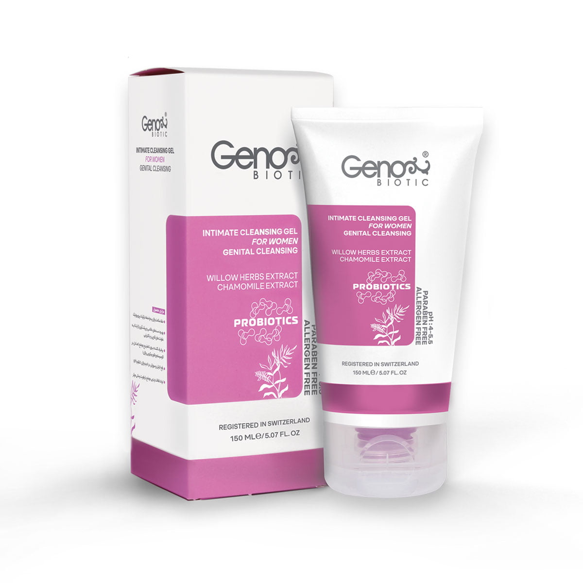 ژل بهداشتی پروبیوتیک بانوان ژنوبایوتیک 150 میلی لیتر Geno Biotic Intimate Cleansing Gel For Women 150 ml