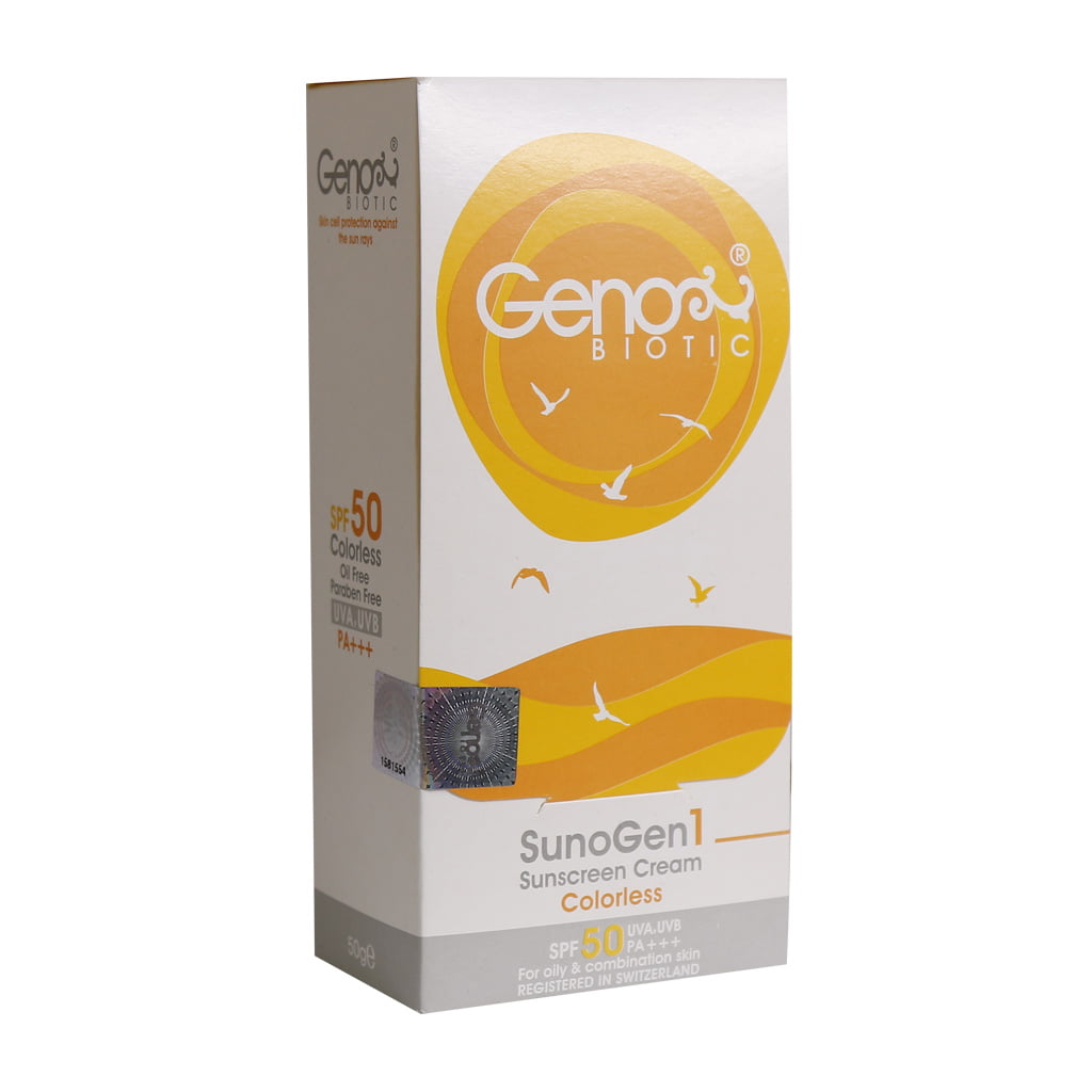 کرم ضد آفتاب SPF50 ژنوبایوتیک مناسب پوست چرب و مختلط 50 گرم Geno Biotic SunoGen Sunscreen Cream SPF 50 50 gr