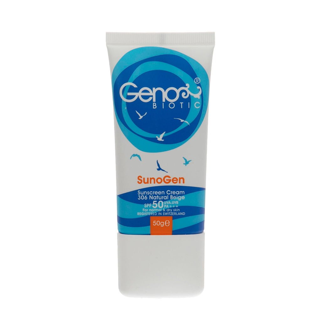 کرم ضد آفتاب پوست خشک ژنوبایوتیک SPF50 حجم 50 گرم Genobiotic SunoGen Sunscreen Cream for Normal and Dry Skin SPF50 50 gr