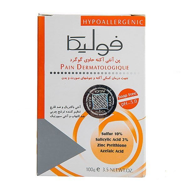 پن آنتی آکنه فولیکا حاوی گوگرد مناسب پوست های چرب و آکنه دار ۱۰۰ گرم Fulica Anti Acne Pain With Sulfur 100 g