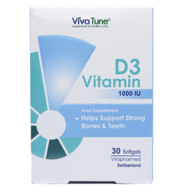 کپسول نرم ژلاتینی ویتامین D3 ویوا تیون 30 عدد Vivatune Vitamin D3 30 Softgels