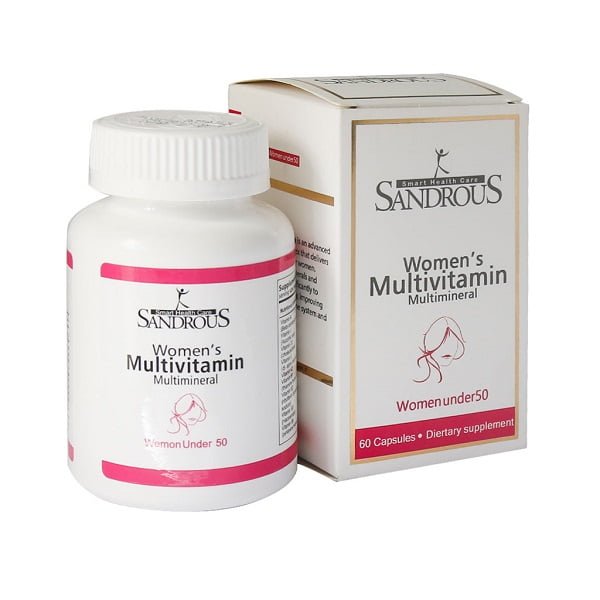 کپسول مولتی ویتامین مولتی مینرال خانم‌ های زیر 50سندروس 60 عدد Sandrous Multivitamin Multimineral Women Under 50 60 Caps