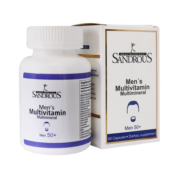 کپسول مولتی ویتامین مولتی مینرال مخصوص آقایان بالای 50 سال سندروس 60 عدد Sandrous Multivitamin Mens 50 60 Capsules