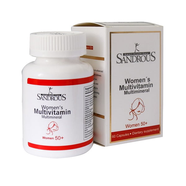کپسول مولتی ویتامین مولتی مینرال سندروس مناسب بانوان بالای 50 سال 60 عدد Sandrous Women 50+ Multivitamin Multimineral 60 Caps