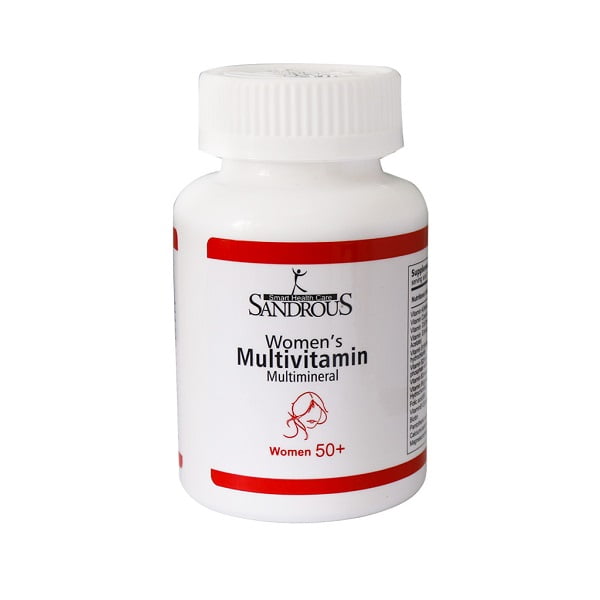 کپسول مولتی ویتامین مولتی مینرال سندروس مناسب بانوان بالای 50 سال 60 عدد Sandrous Women 50+ Multivitamin Multimineral 60 Caps