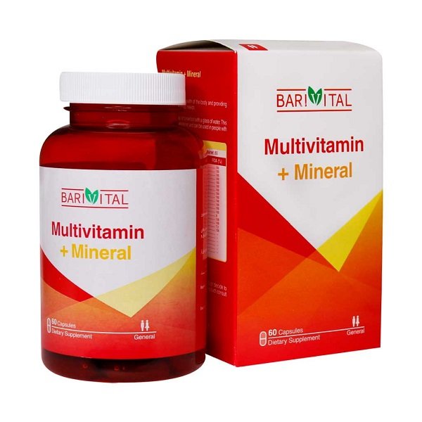 کپسول مولتی ویتامین مینرال باریویتال 60 عدد  Barivital Multivitamin Mineral 60 Capsules