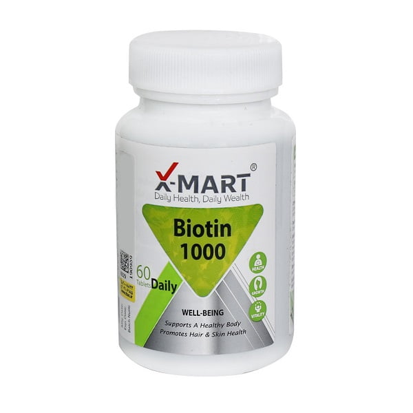 قرص بیوتین 1000 ایکس مارت 60 عدد X Mart Biotin 1000 mcg 60 Tabs