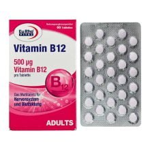 قرص ویتامین B12 یوروویتال 60 عددی  Eurho Vital Vitamin B12 500 µg 60 Tabs