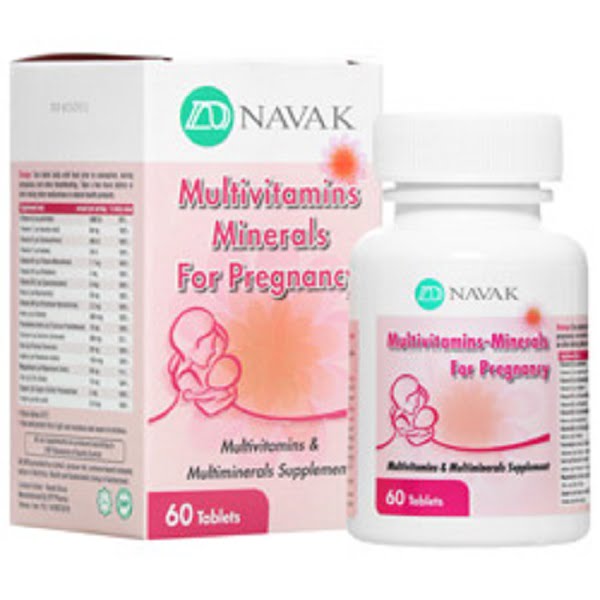 قرص مولتی ویتامین و مینرال بارداری ناوک 60 عددی Navak Multivitamins And Minerals For Pregnancy 60 tabs