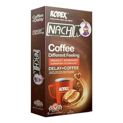 کاندوم تاخیری قهوه ناچ کدکس بسته 12 عددی NACH kodex coffee 12 psc