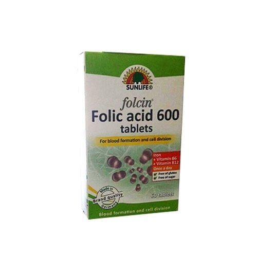 قرص فولاسین،اسیدفولیک600میکروگرمی-Folcin Folic Acid 600