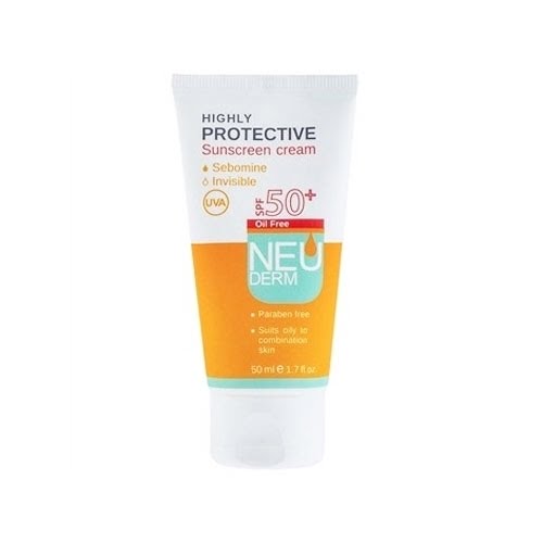 کرم ضدآفتاب فاقدرنگ فاقدچربی حاوی سبوماین-Highly Protective Sunscreen Cream+SPF 50