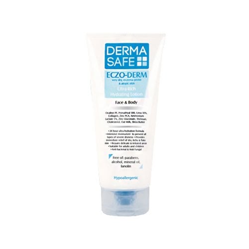 لوسیون مرطوب کننده اوره 10 درصد درماسیف مناسب پوست های اگزمایی و آتوپیک ۲۰۰ میلی لیتر Derma Safe Eczo Derm Ultra Rich Lotion For Very Dry, Eczema Prone & Atopic Skin 200 ml