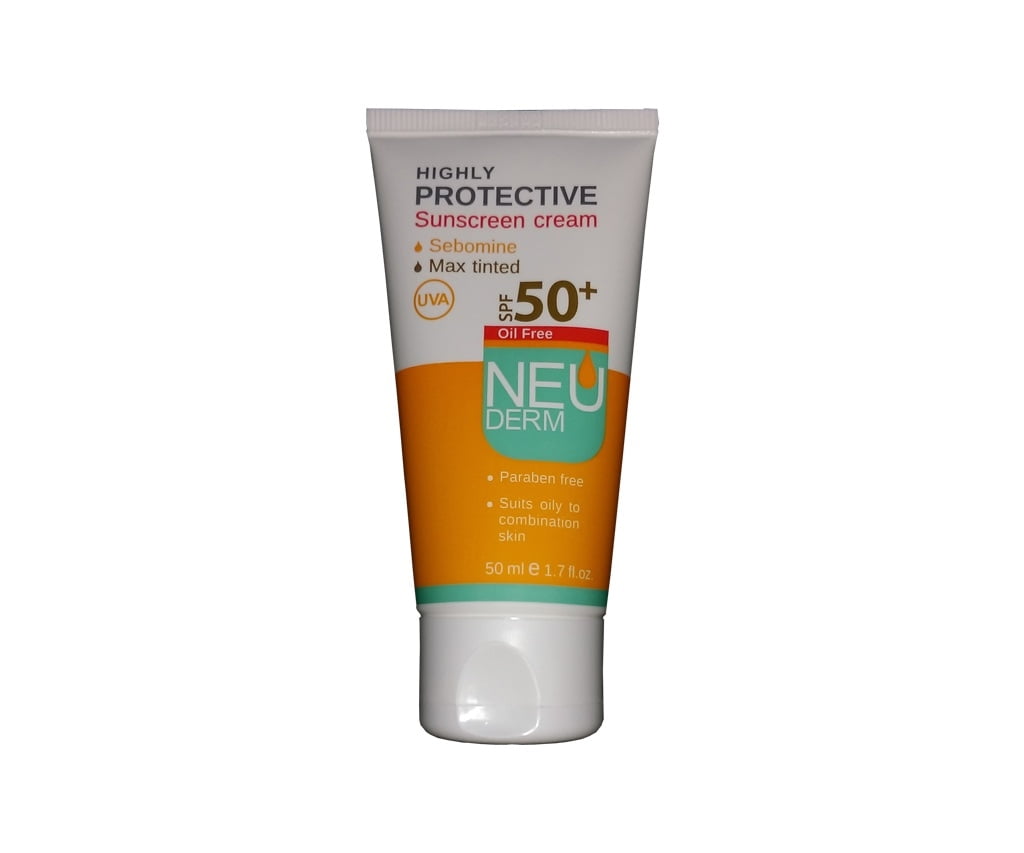 کرم ضدآفتاب رنگی فاقدچربی حاوی سبوماین-Highly Protective Sunscreen Cream SPF 50