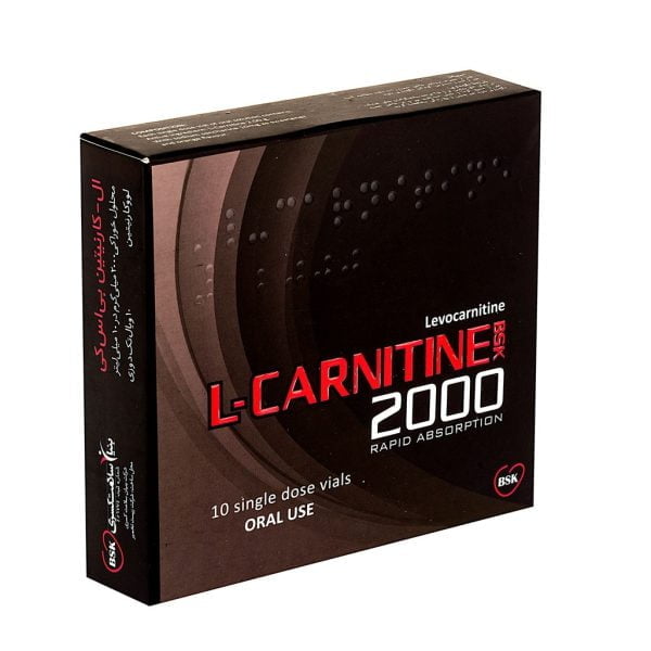 ویال ال کارنیتین 2000 بی اس کی 10 عددی BSK L-Carnitine 2000 10 Signal Dose Vials