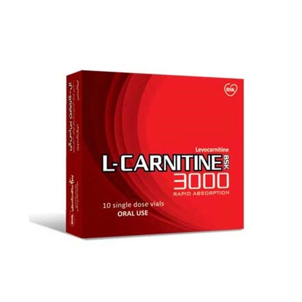 ویال ال کارنیتین 3000 بی اس کی 10 عددی BSK L-Carnitine 3000 10 Signal Dose Vials